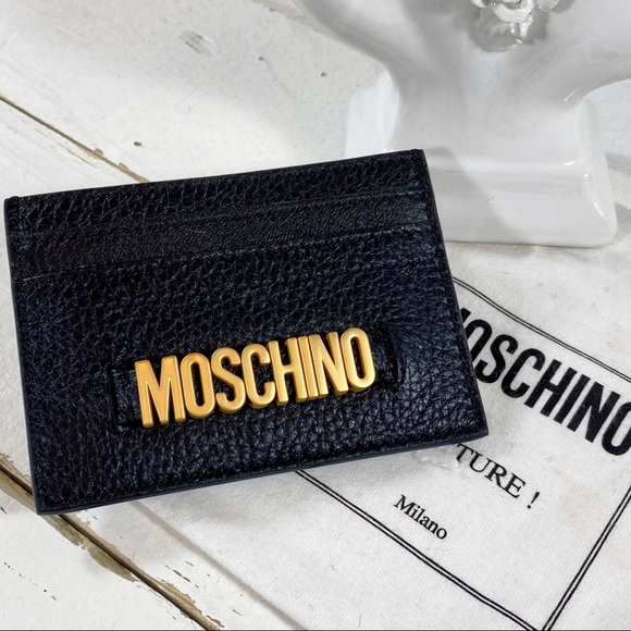 Moschino Couture Black Leather Logo Card Holder - Picture 3 of 12